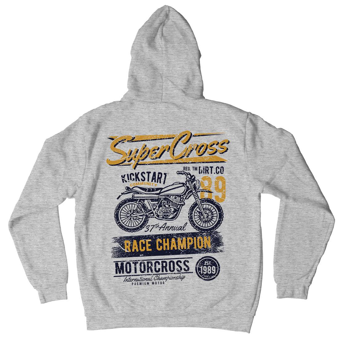 Super Cross Mens Hoodie With Pocket Motorcycles A165