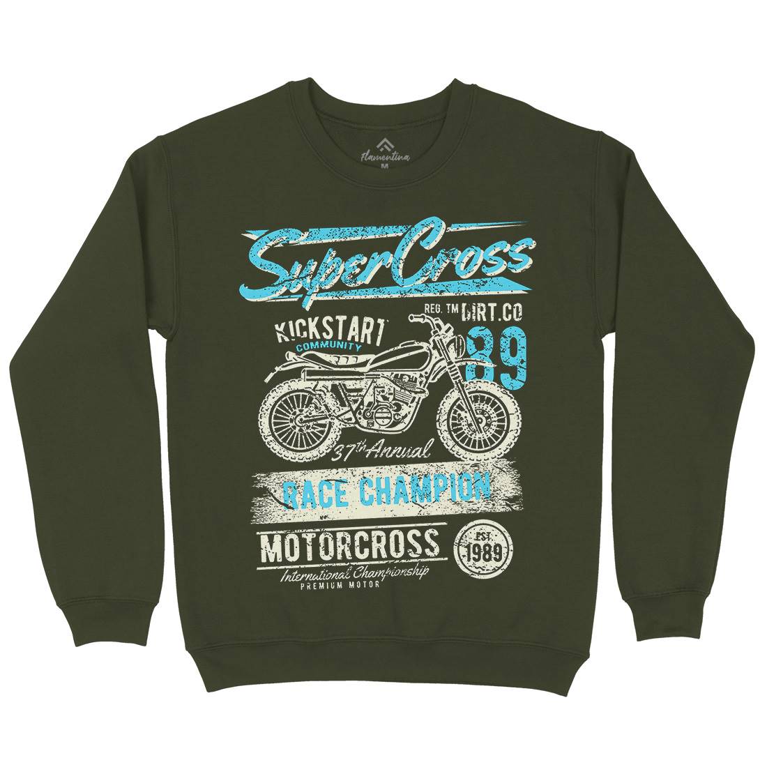 Super Cross Mens Crew Neck Sweatshirt Motorcycles A165