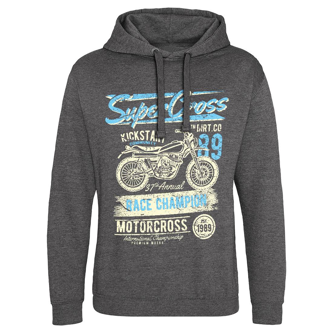 Super Cross Mens Hoodie Without Pocket Motorcycles A165