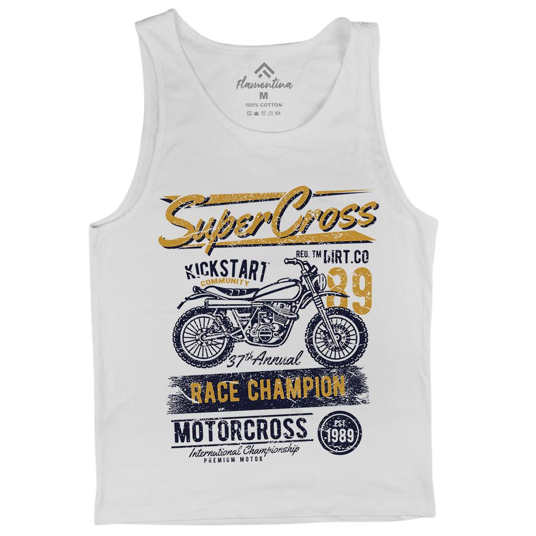 Super Cross Mens Tank Top Vest Motorcycles A165