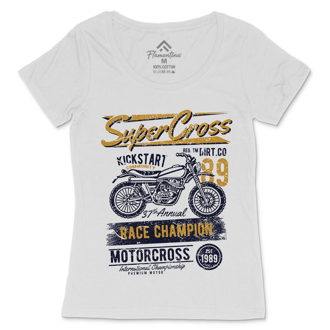 Super Cross Womens Scoop Neck T-Shirt Motorcycles A165