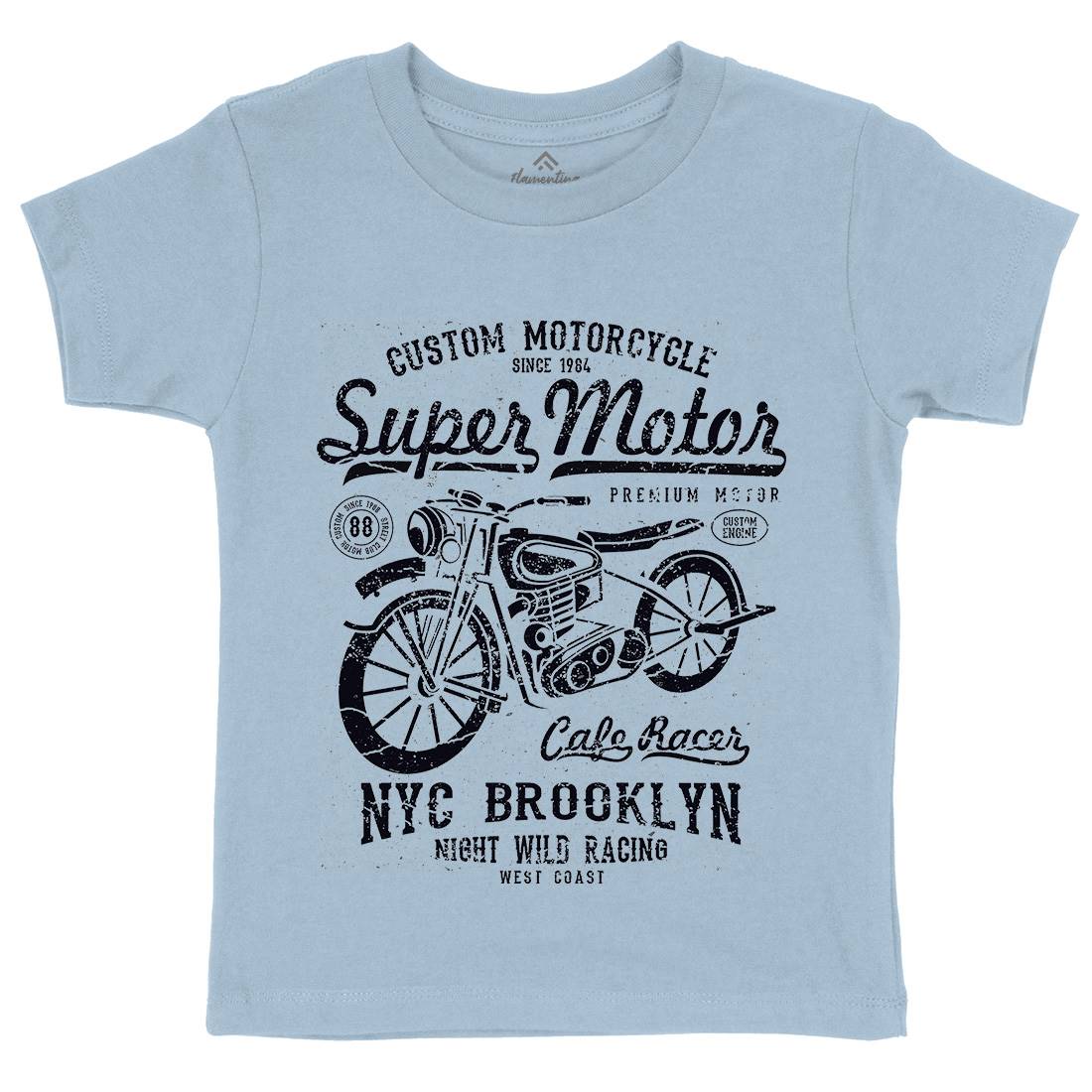 Super Motor Kids Crew Neck T-Shirt Motorcycles A166