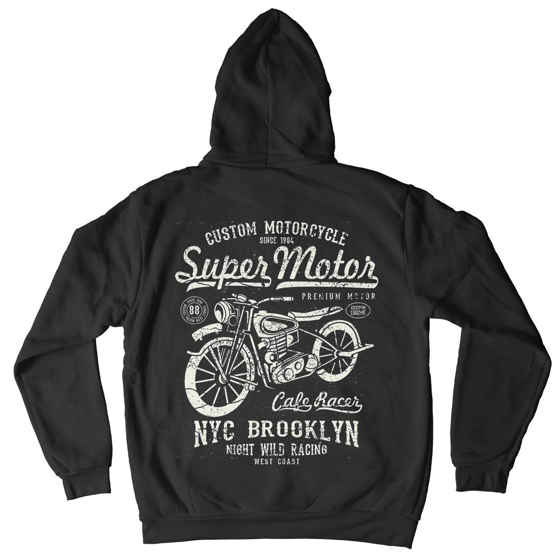Super Motor Kids Crew Neck Hoodie Motorcycles A166