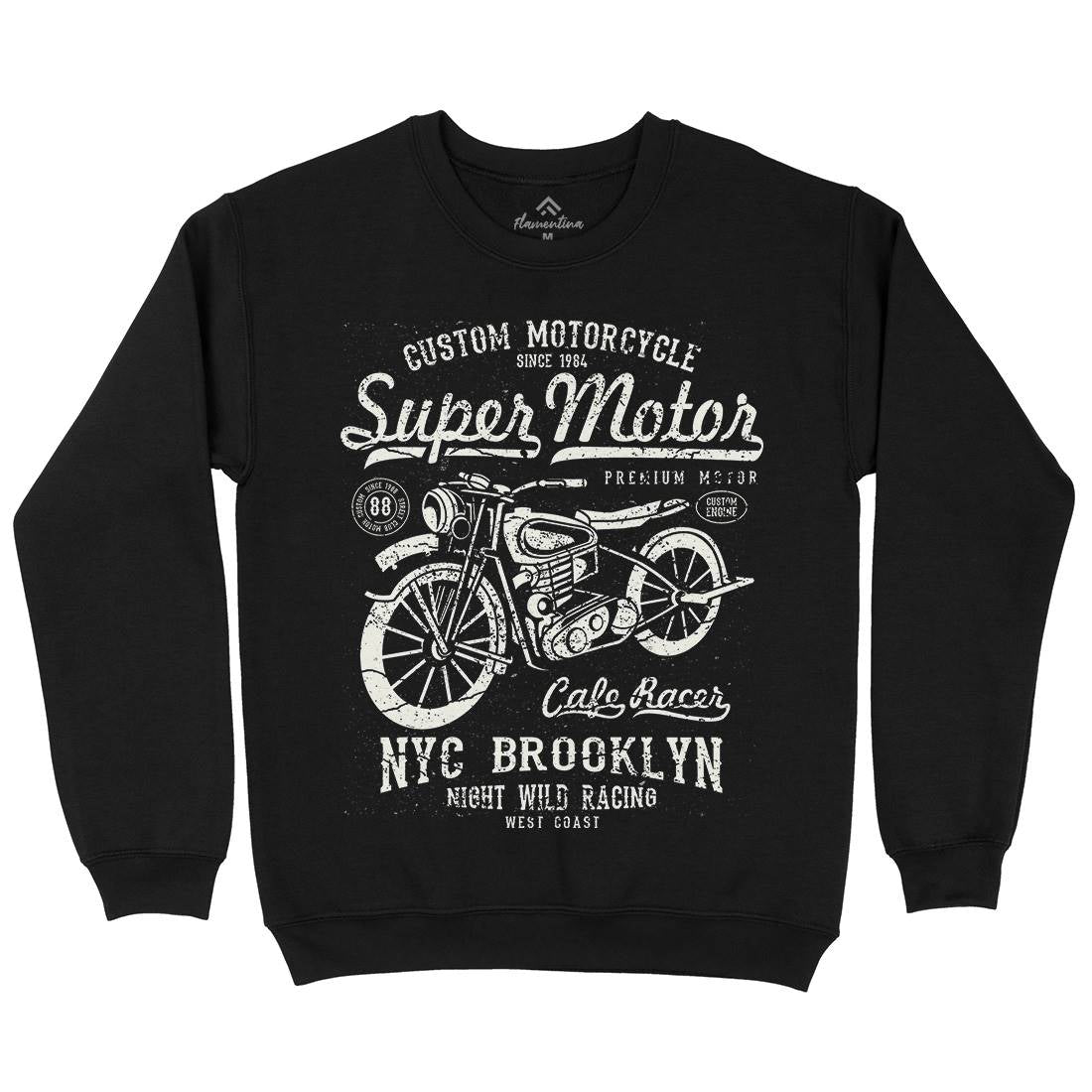 Super Motor Mens Crew Neck Sweatshirt Motorcycles A166