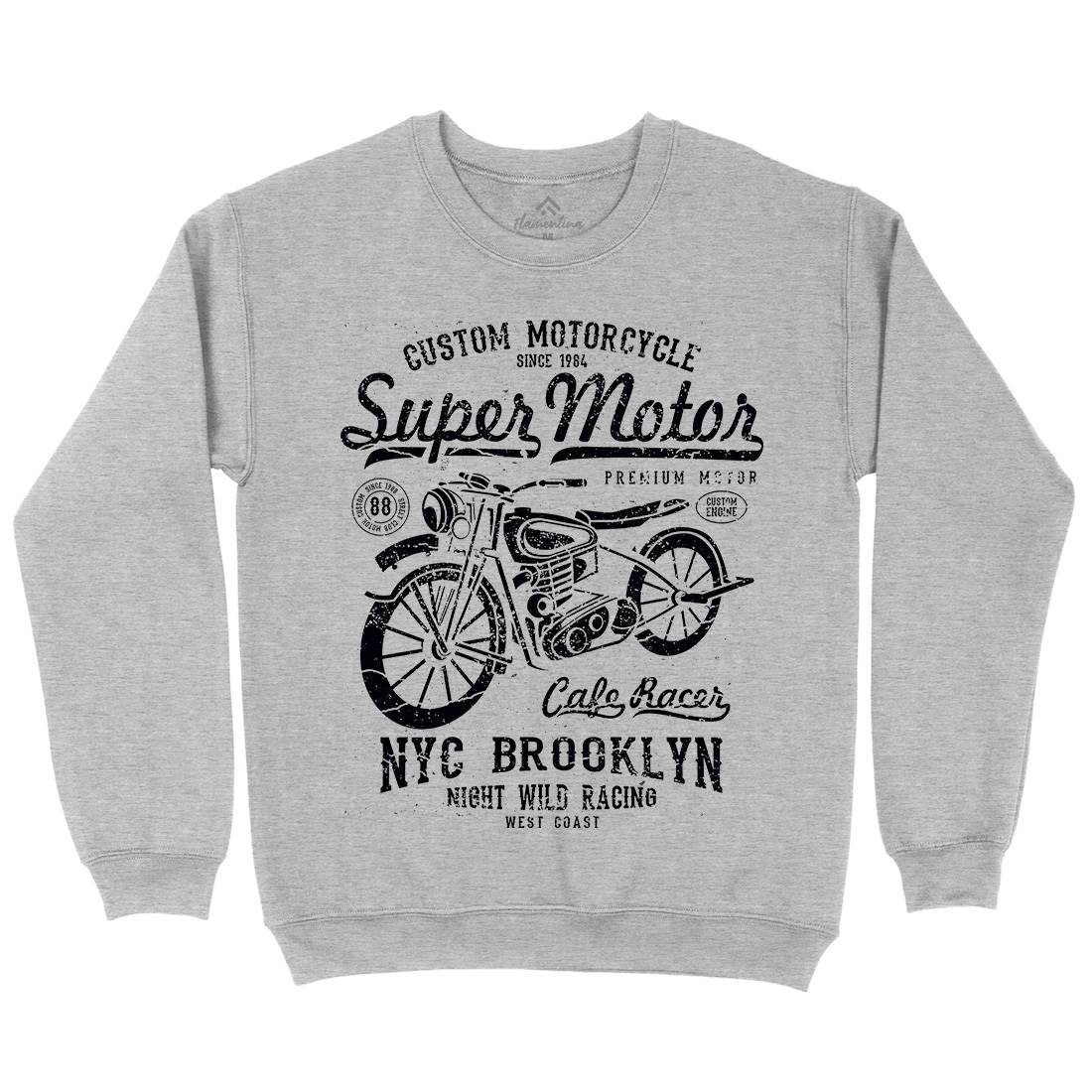 Super Motor Mens Crew Neck Sweatshirt Motorcycles A166
