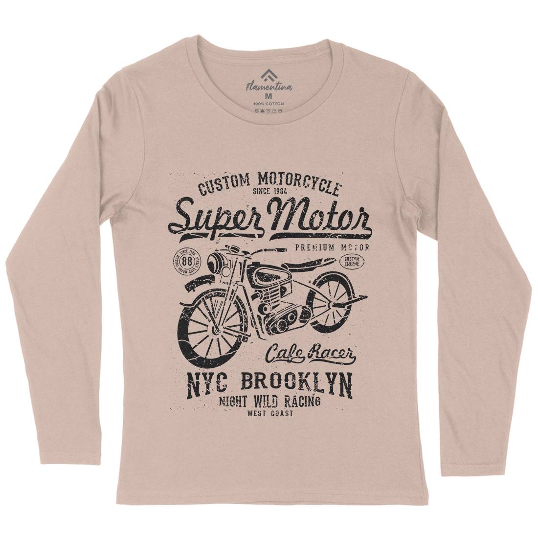 Super Motor Womens Long Sleeve T-Shirt Motorcycles A166
