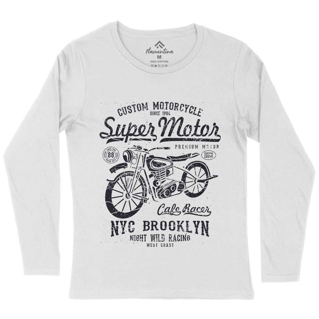 Super Motor Womens Long Sleeve T-Shirt Motorcycles A166