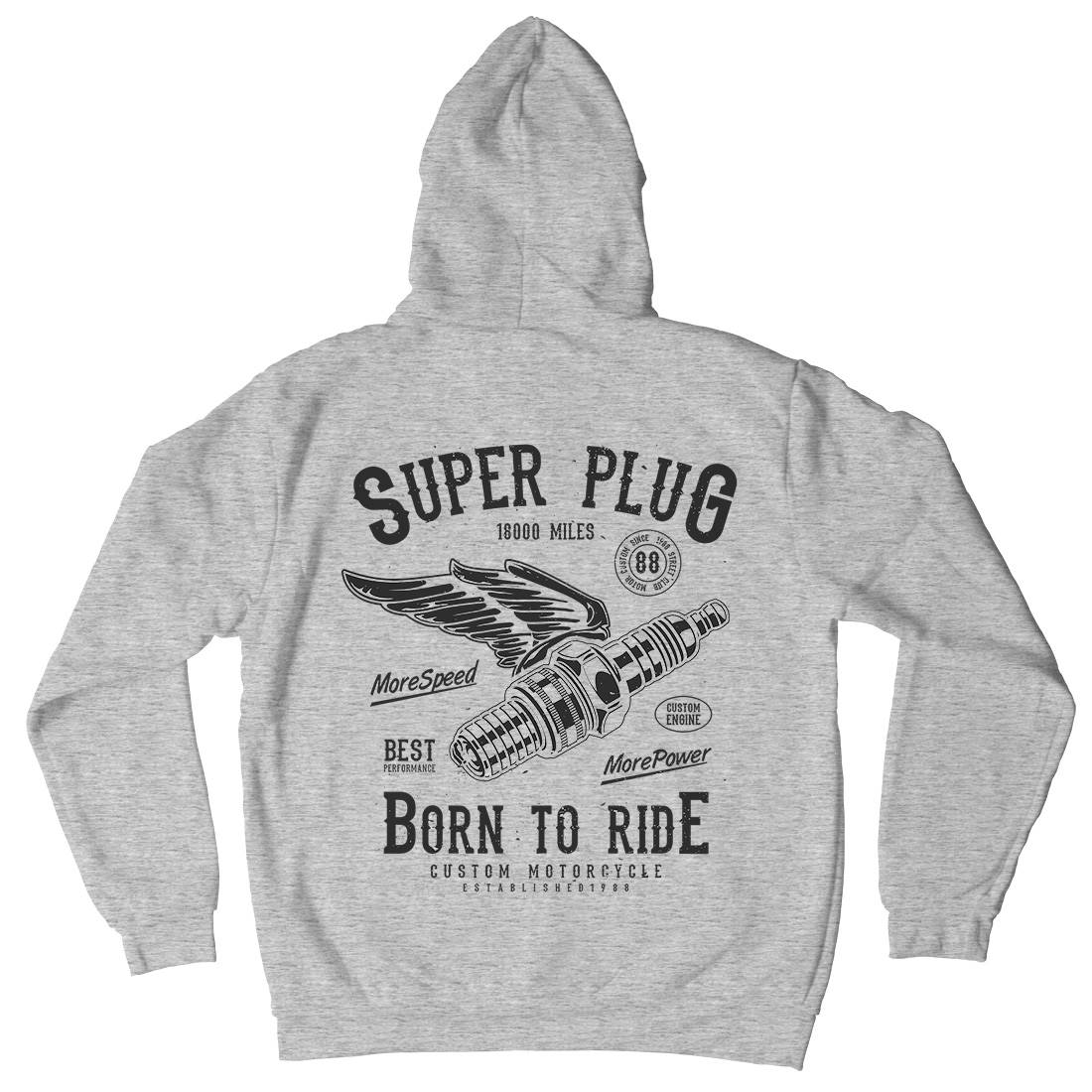 Super Plug Mens Hoodie With Pocket Motorcycles A167