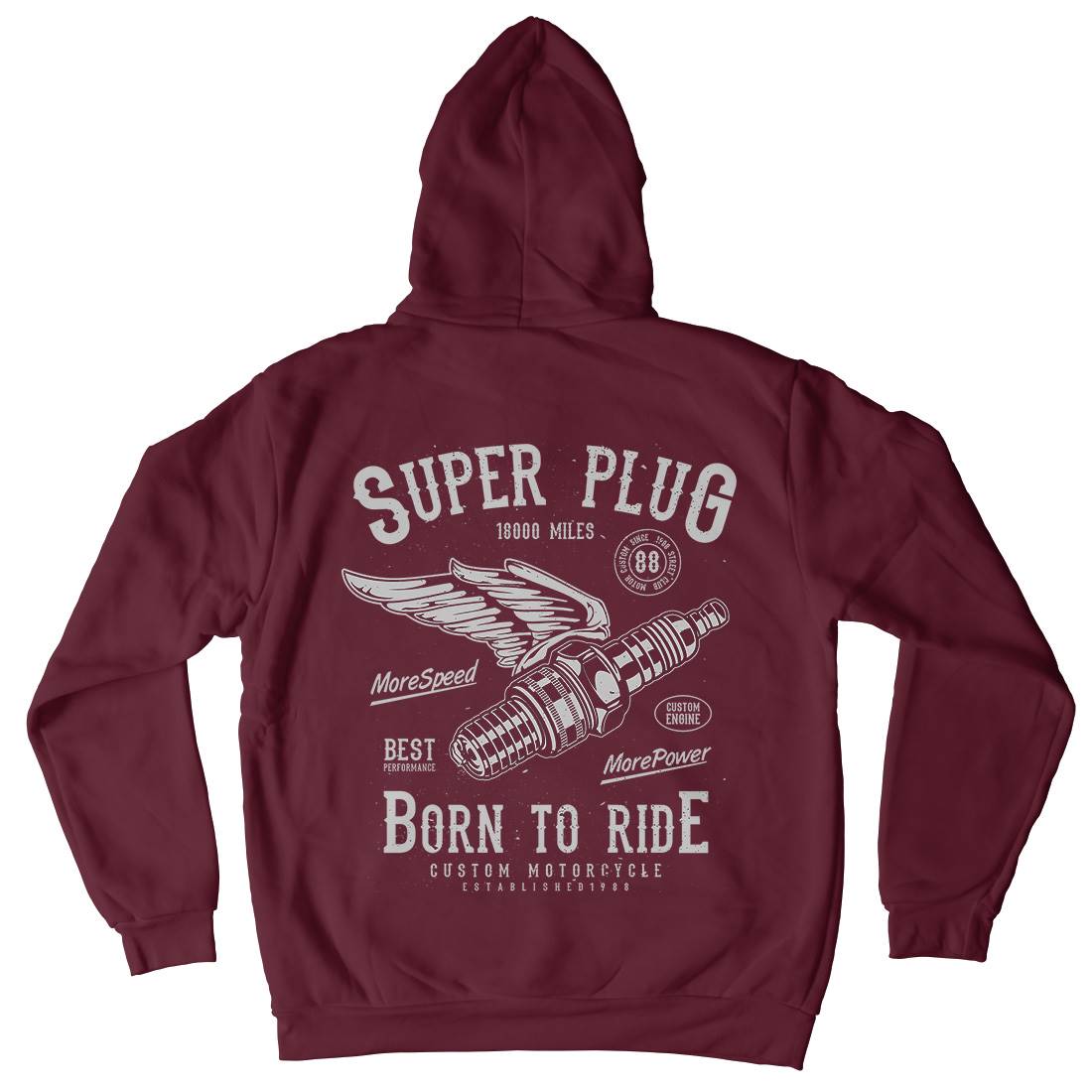 Super Plug Mens Hoodie With Pocket Motorcycles A167
