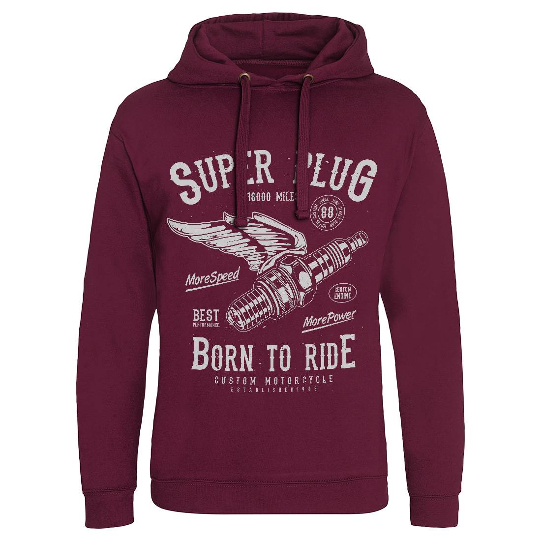 Super Plug Mens Hoodie Without Pocket Motorcycles A167