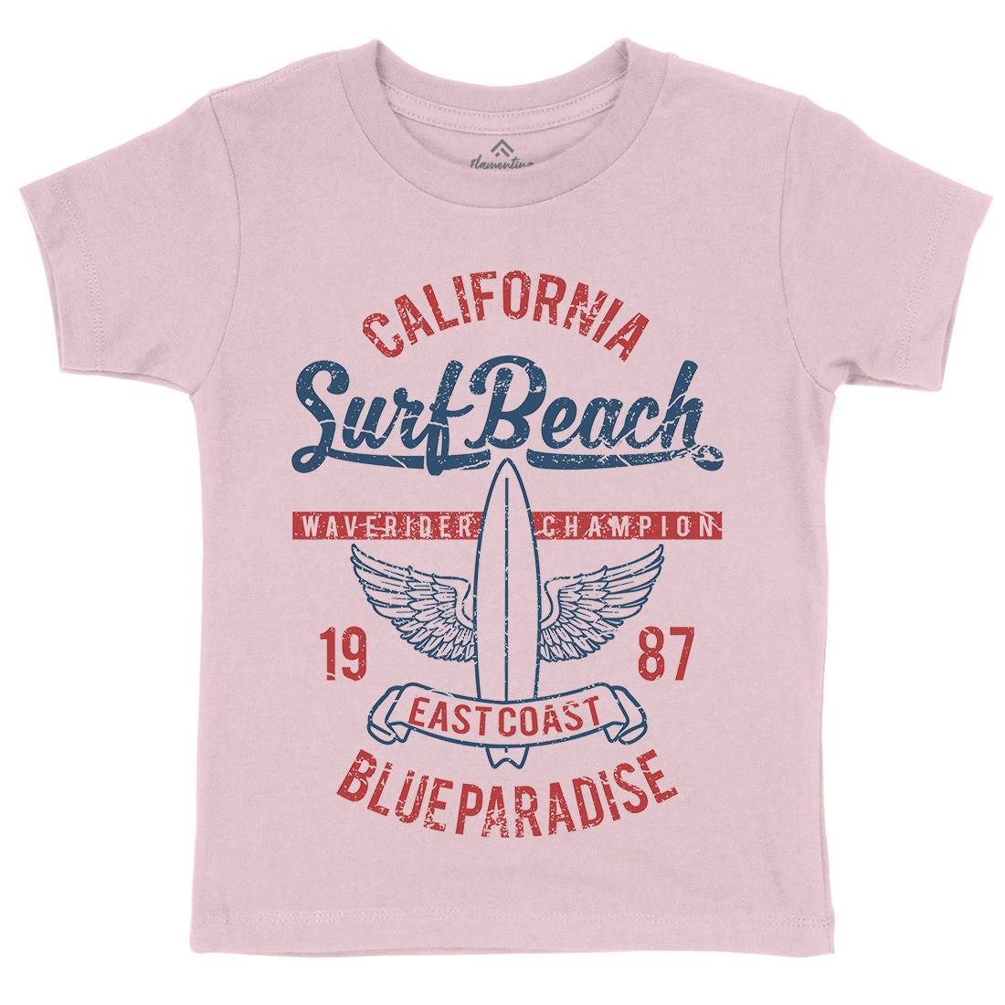 Beach Kids Crew Neck T-Shirt Surf A168
