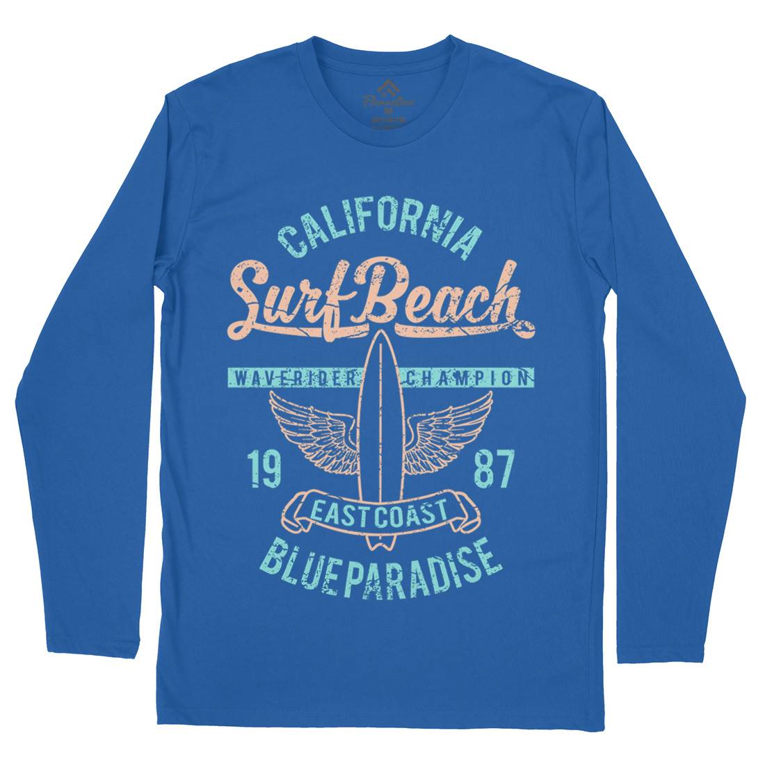 Beach Mens Long Sleeve T-Shirt Surf A168