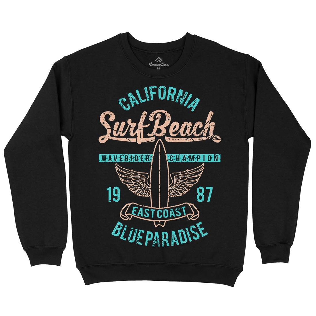 Beach Mens Crew Neck Sweatshirt Surf A168