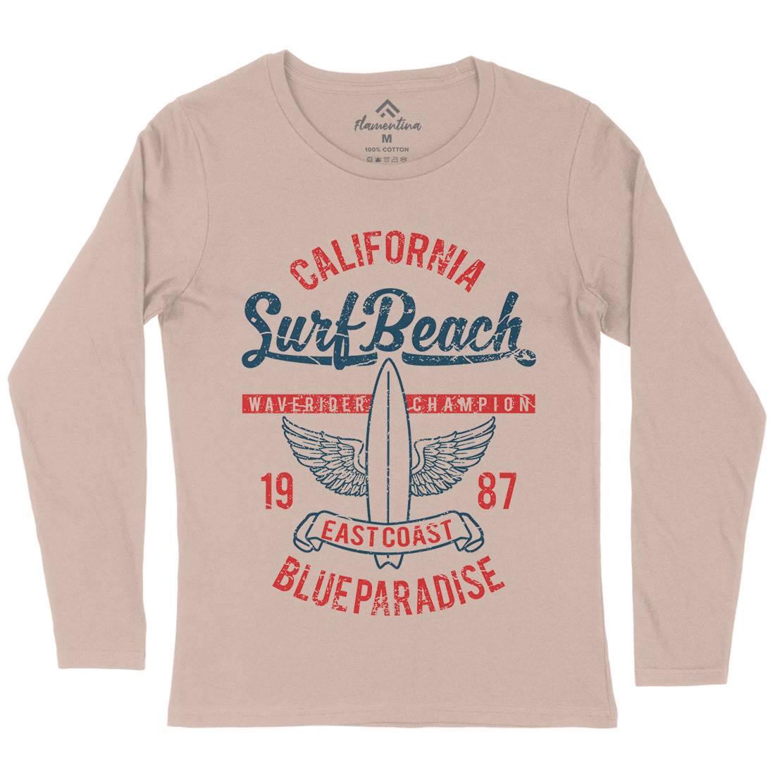 Beach Womens Long Sleeve T-Shirt Surf A168