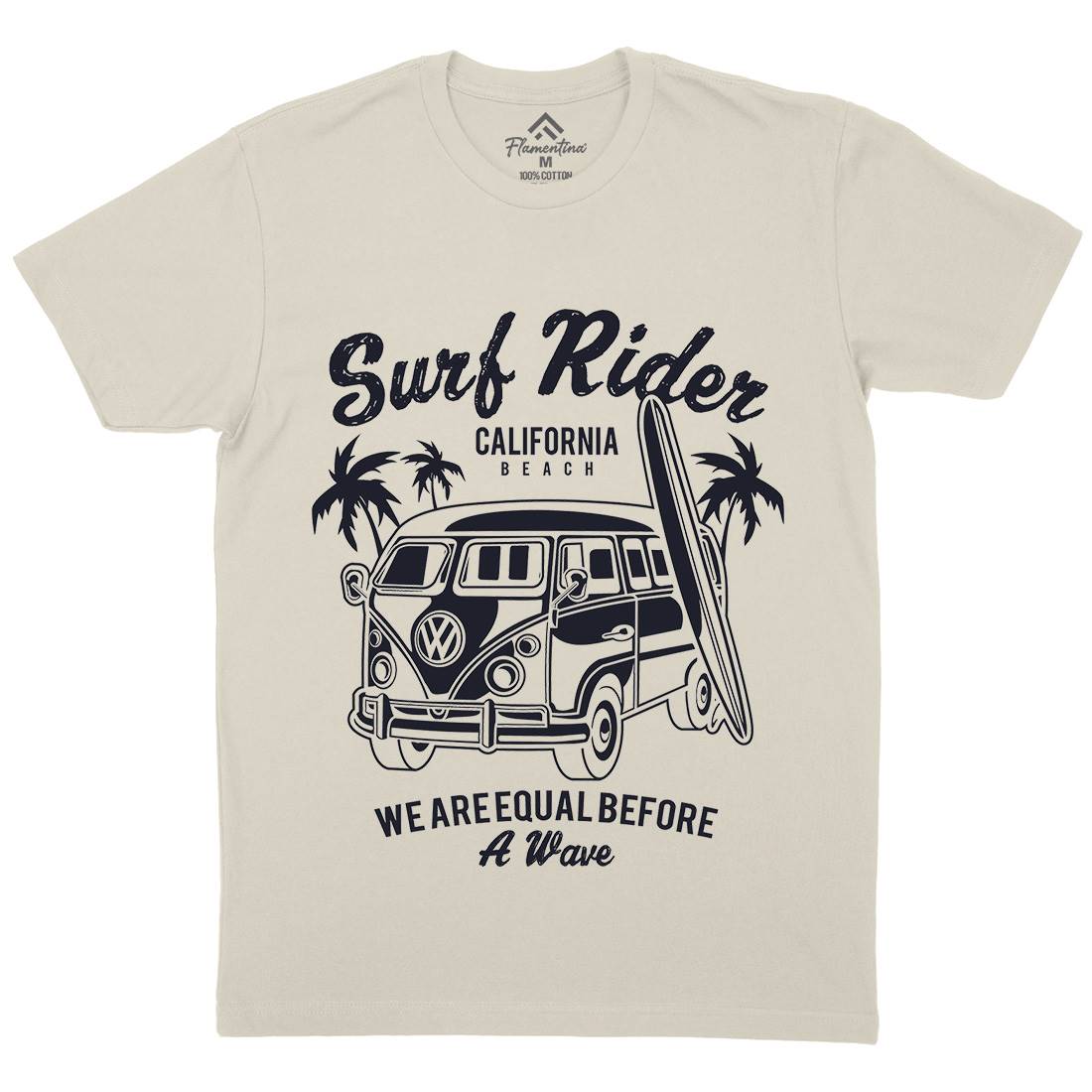 Rider Mens Organic Crew Neck T-Shirt Surf A169