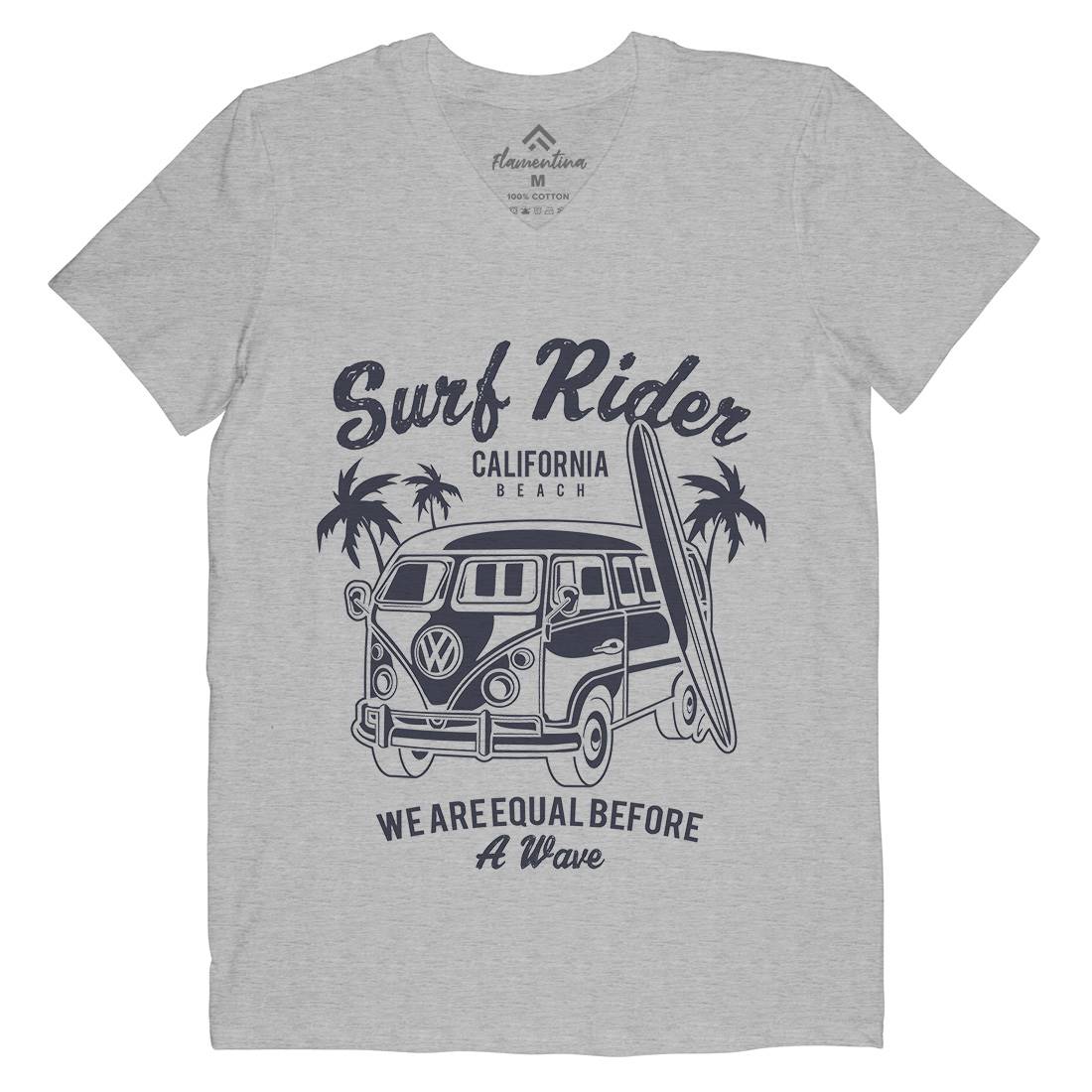Rider Mens Organic V-Neck T-Shirt Surf A169