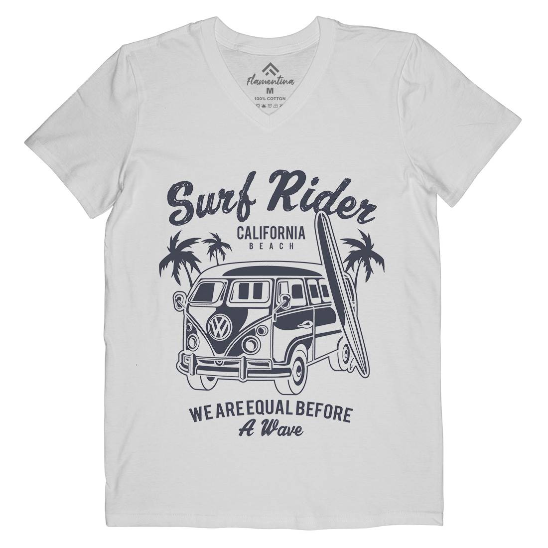 Rider Mens Organic V-Neck T-Shirt Surf A169