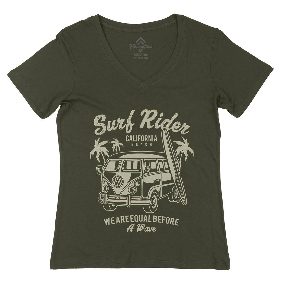 Rider Womens Organic V-Neck T-Shirt Surf A169