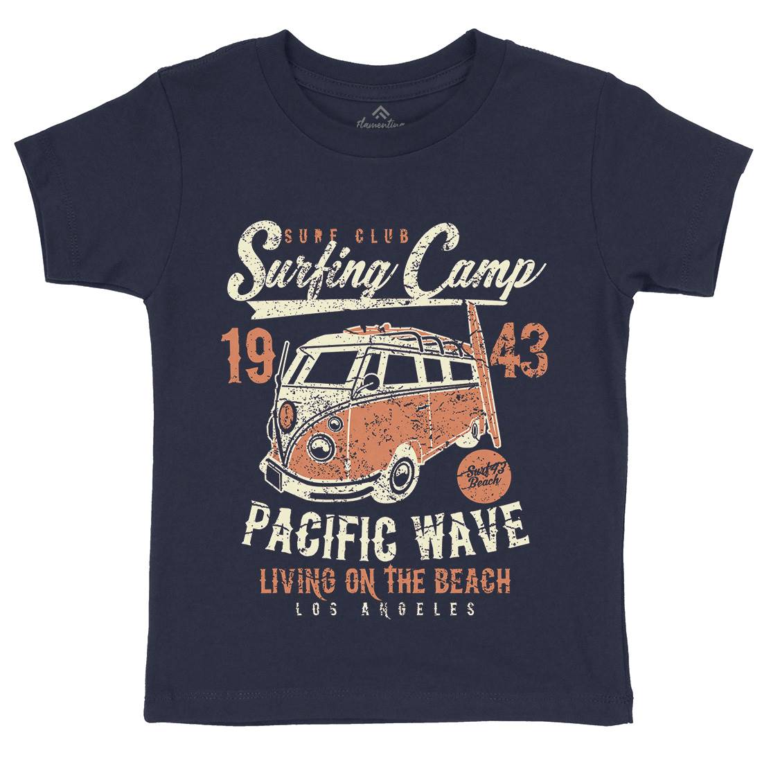 Surfing Camp Kids Organic Crew Neck T-Shirt Surf A170