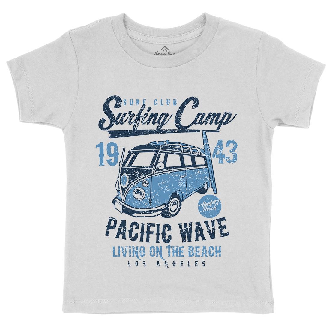 Surfing Camp Kids Organic Crew Neck T-Shirt Surf A170