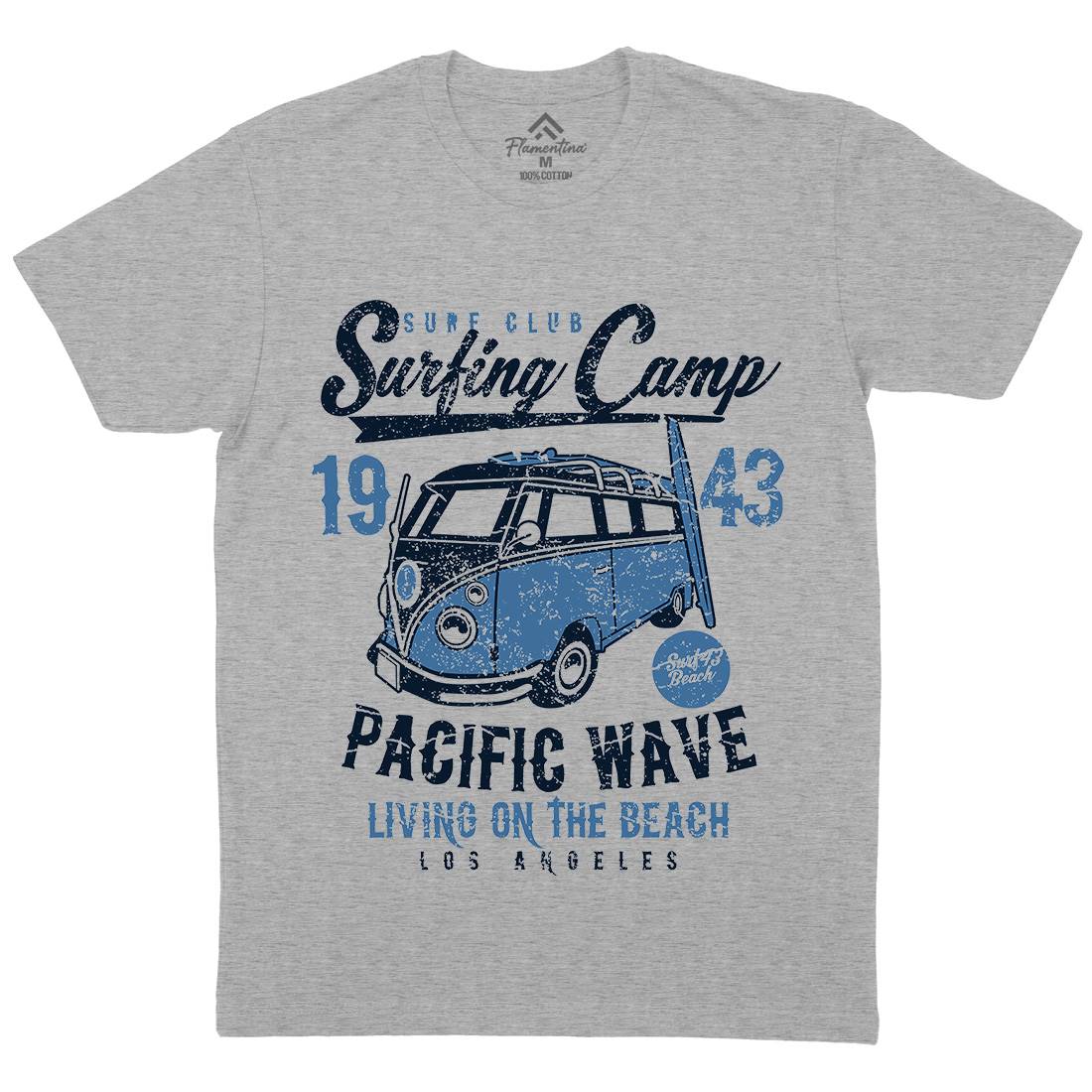 Surfing Camp Mens Crew Neck T-Shirt Surf A170