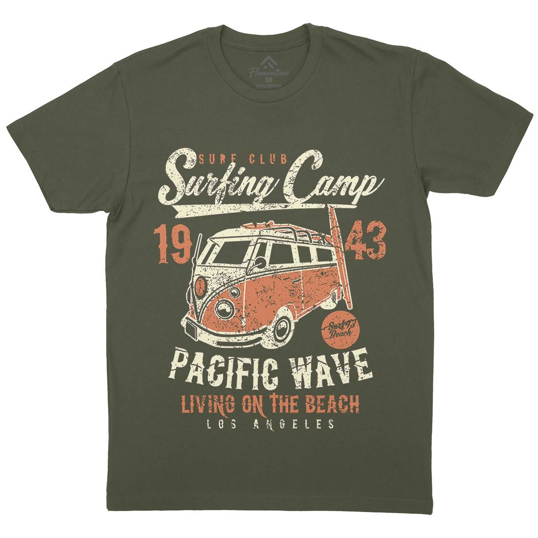 Surfing Camp Mens Crew Neck T-Shirt Surf A170