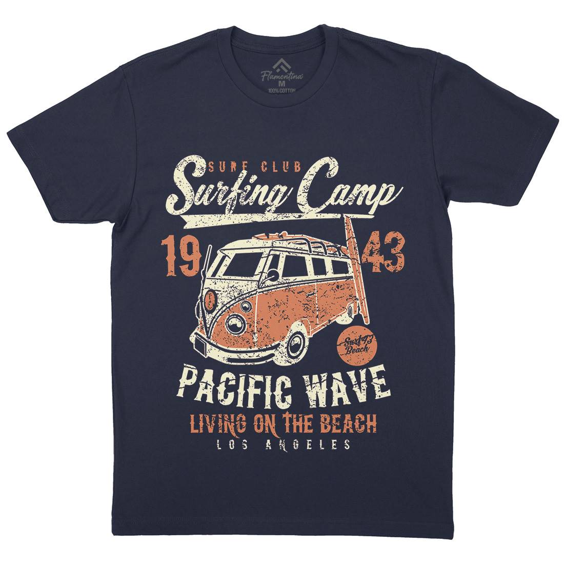 Surfing Camp Mens Organic Crew Neck T-Shirt Surf A170