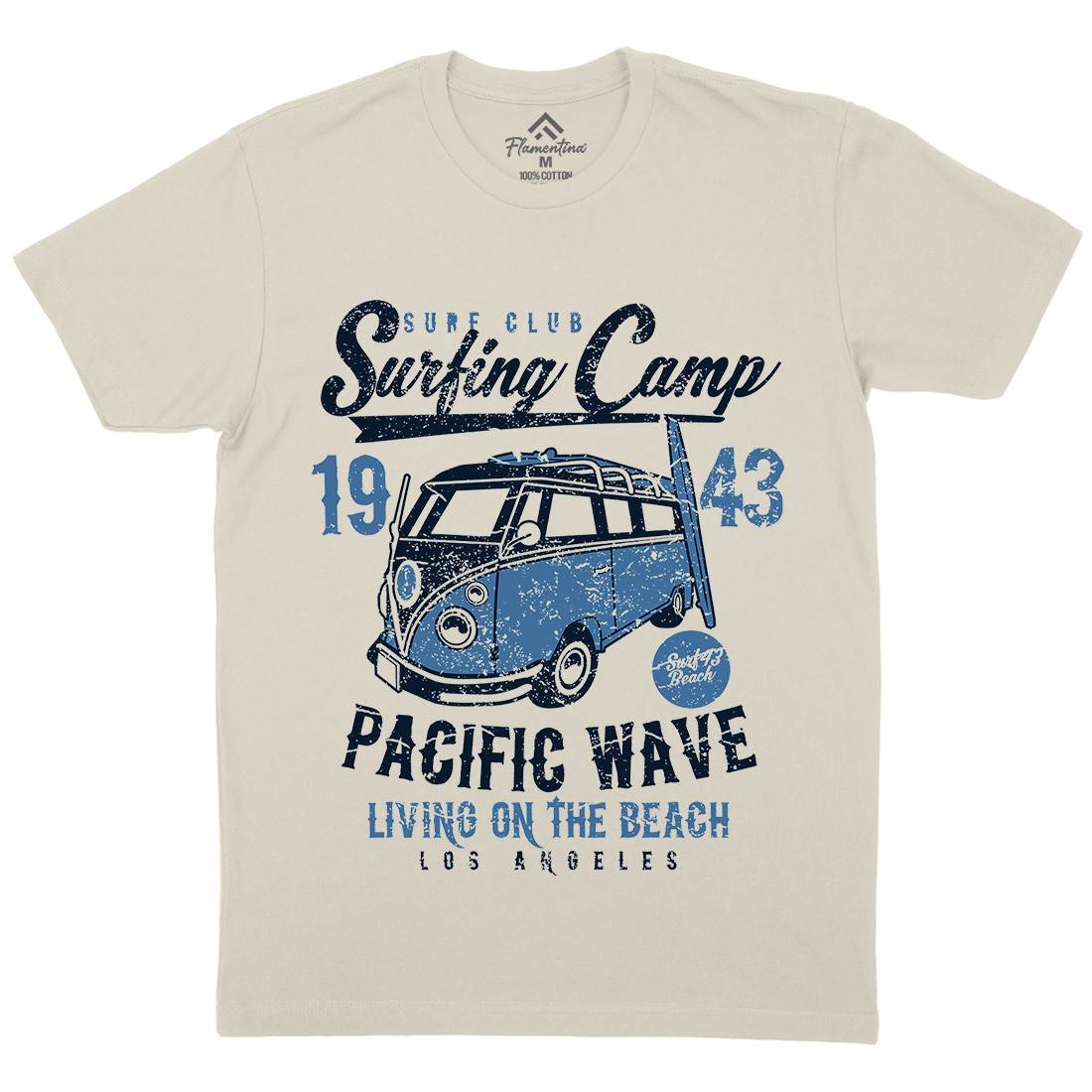 Surfing Camp Mens Organic Crew Neck T-Shirt Surf A170