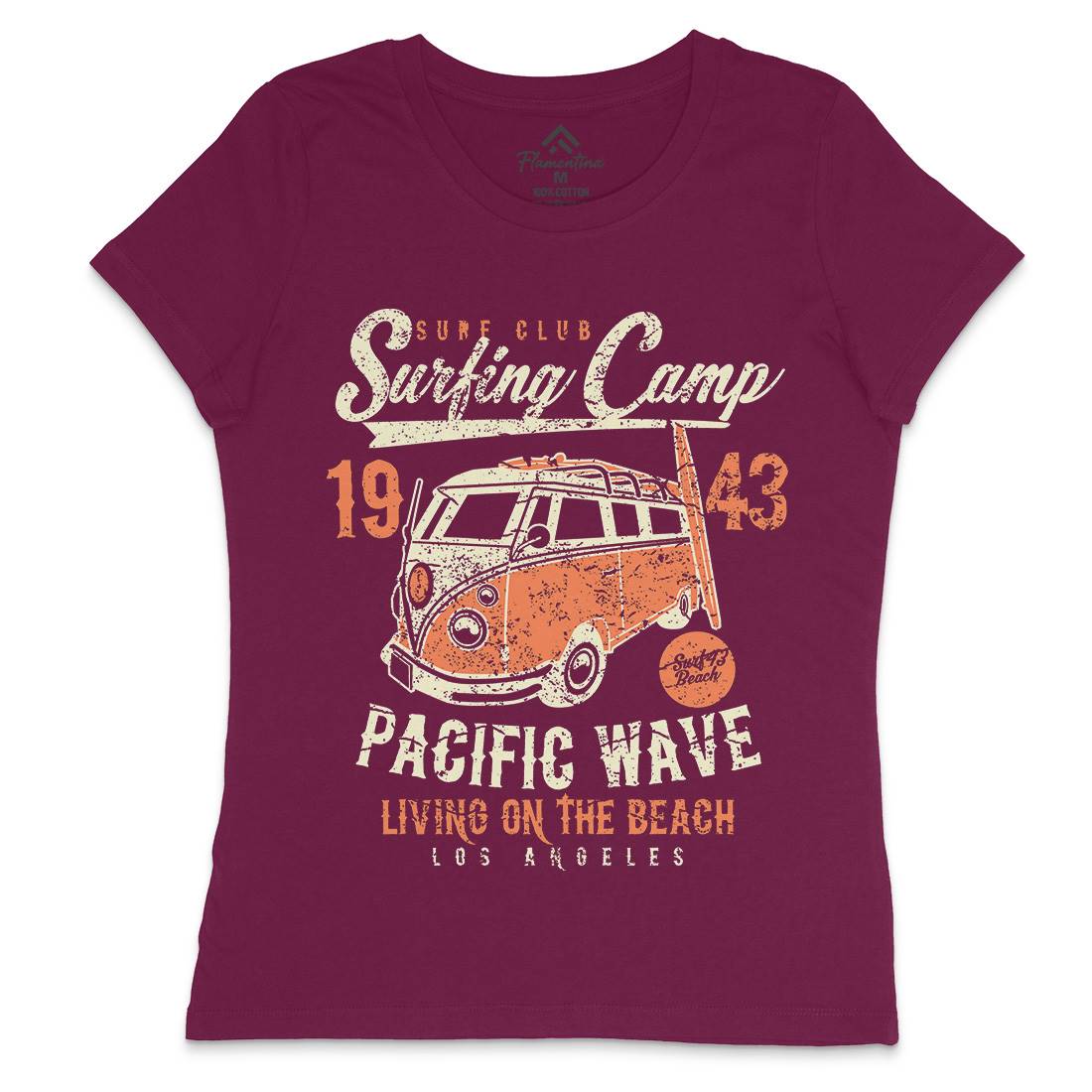 Surfing Camp Womens Crew Neck T-Shirt Surf A170