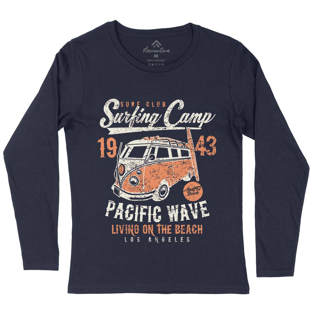 Surfing Camp Womens Long Sleeve T-Shirt Surf A170