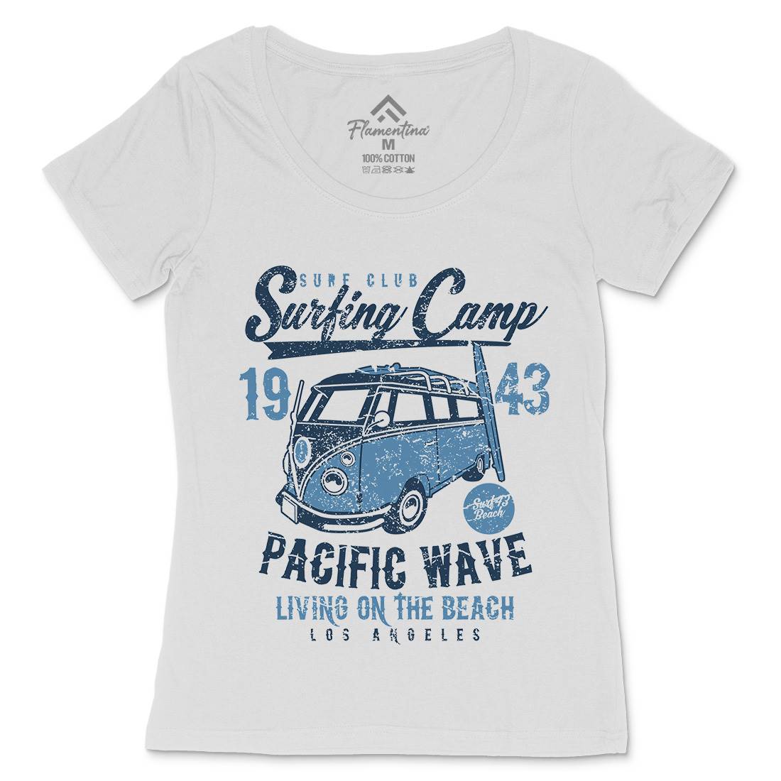 Surfing Camp Womens Scoop Neck T-Shirt Surf A170