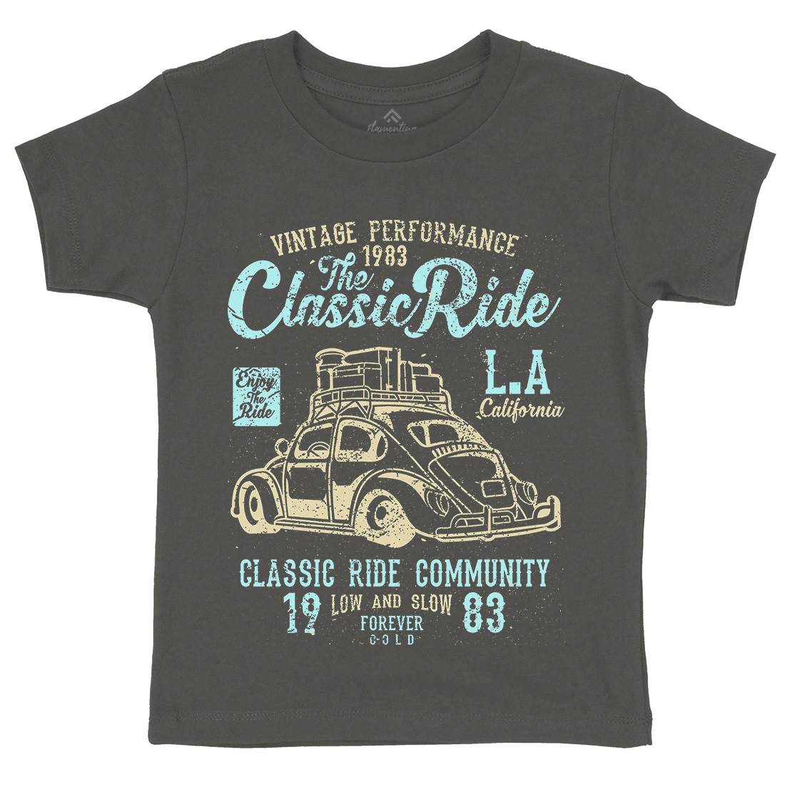 Classic Ride Kids Organic Crew Neck T-Shirt Cars A171