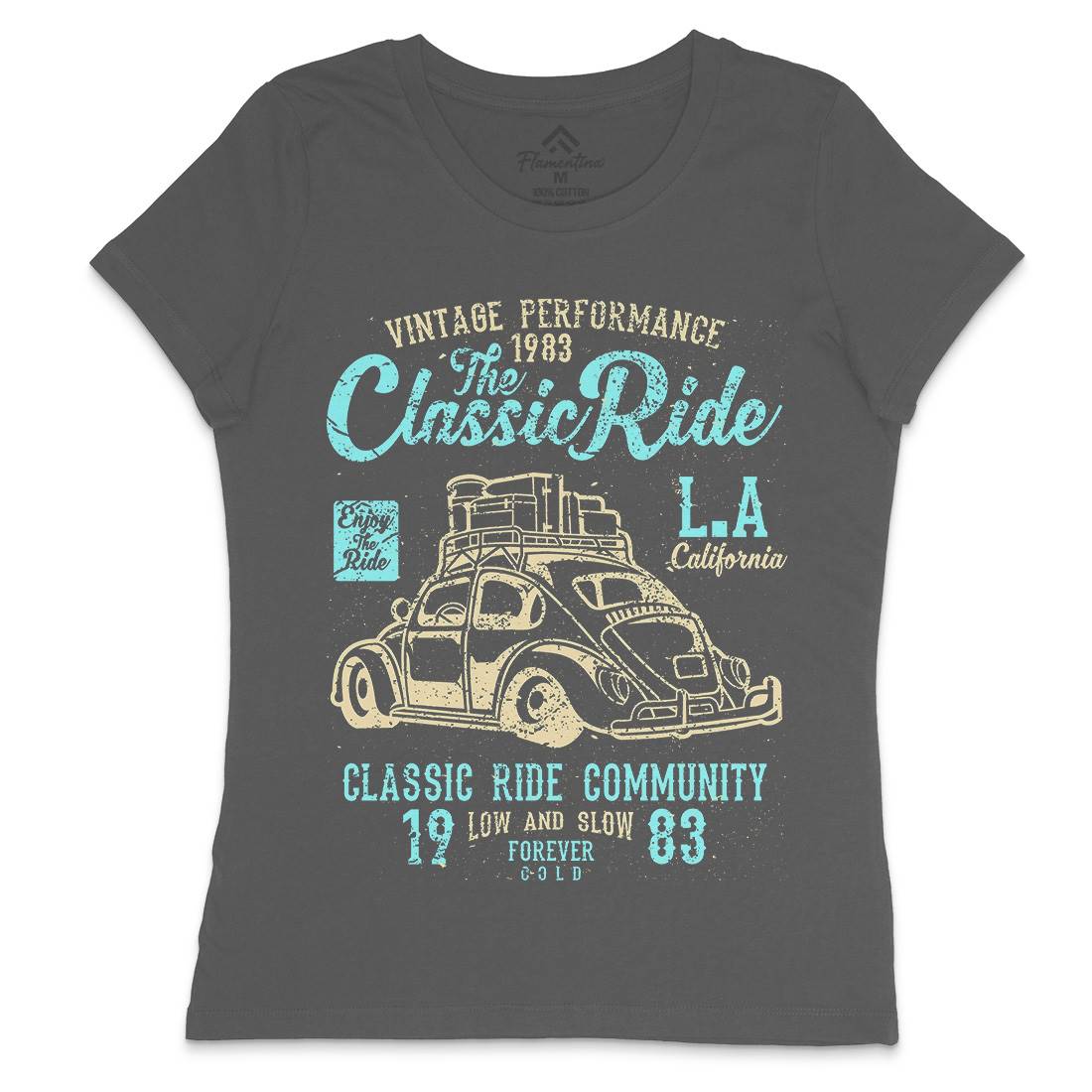 Classic Ride Womens Crew Neck T-Shirt Cars A171