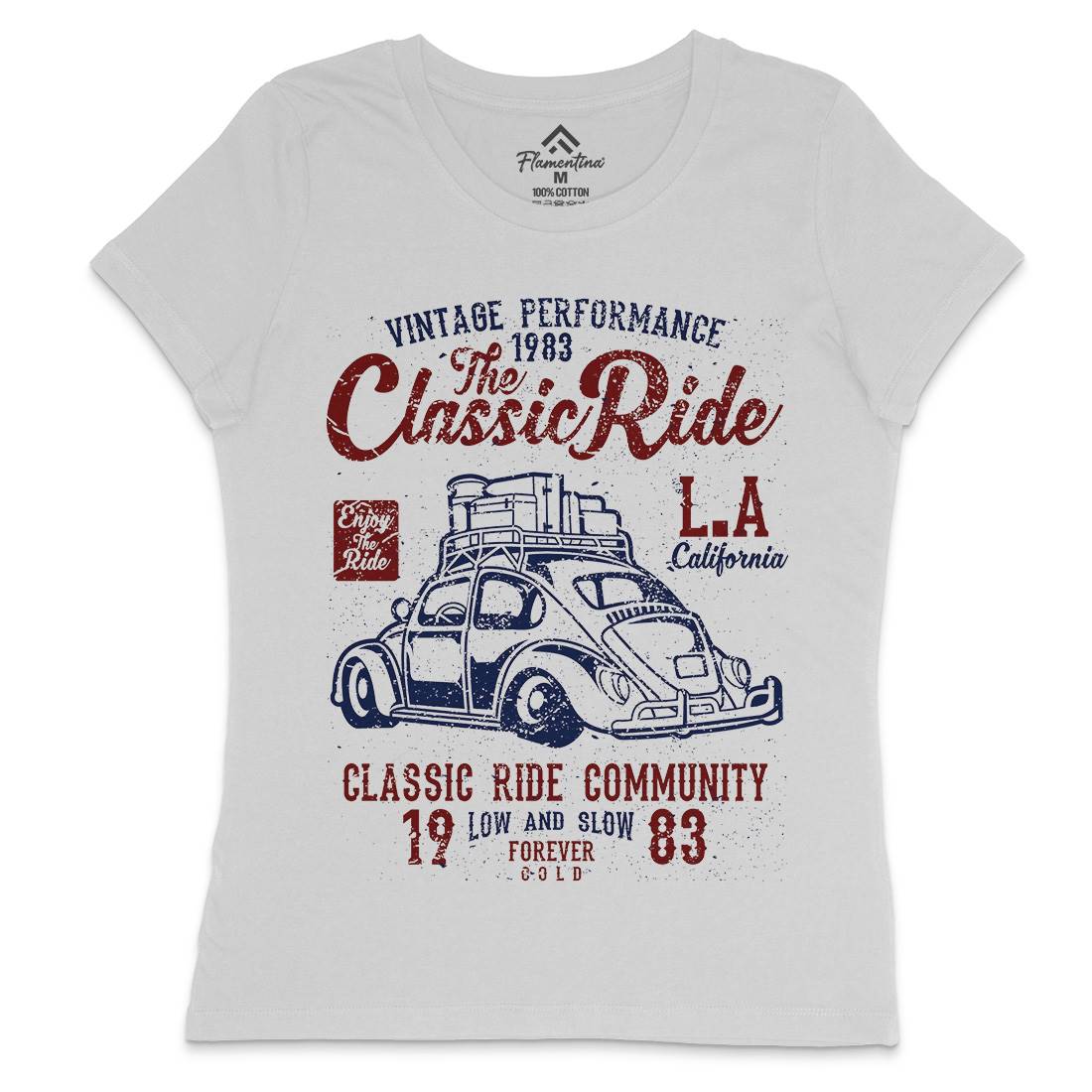 Classic Ride Womens Crew Neck T-Shirt Cars A171