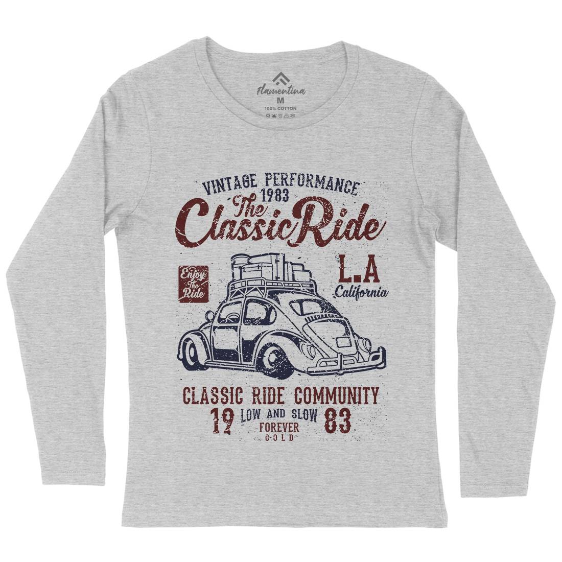 Classic Ride Womens Long Sleeve T-Shirt Cars A171