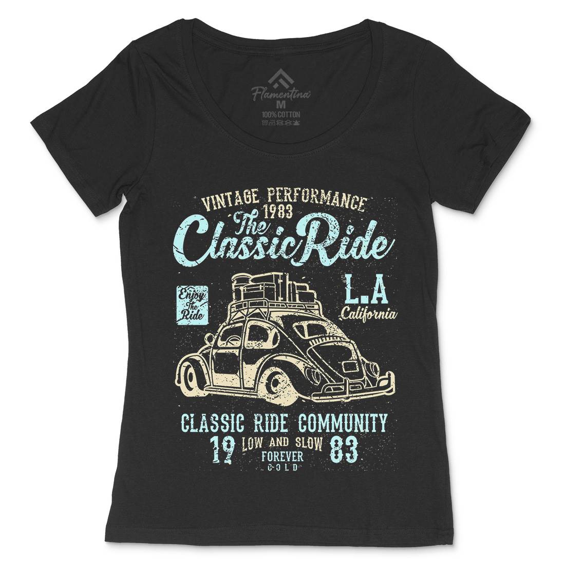Classic Ride Womens Scoop Neck T-Shirt Cars A171