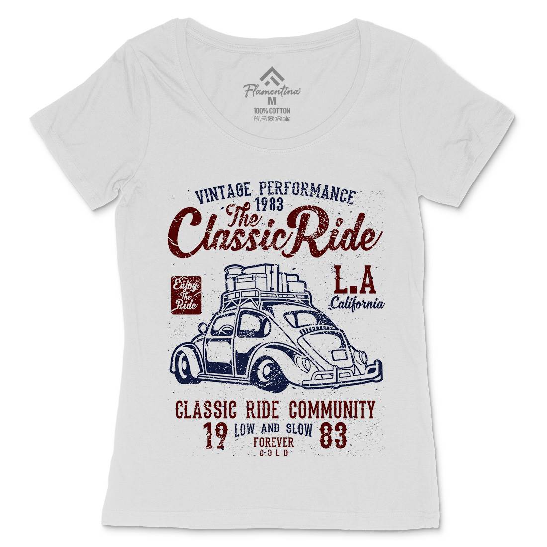 Classic Ride Womens Scoop Neck T-Shirt Cars A171