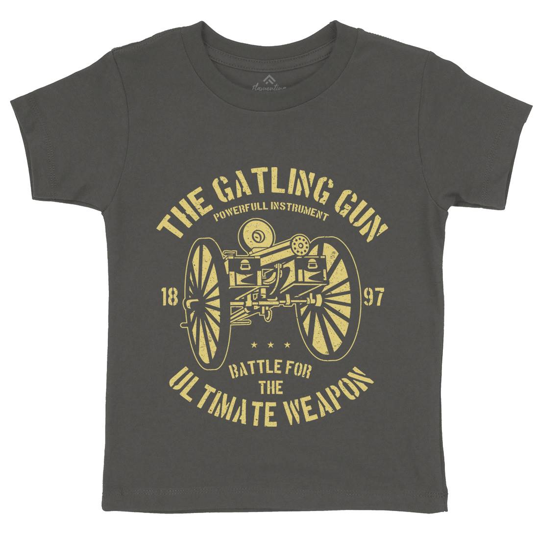 Gatling Gun Kids Crew Neck T-Shirt Army A172