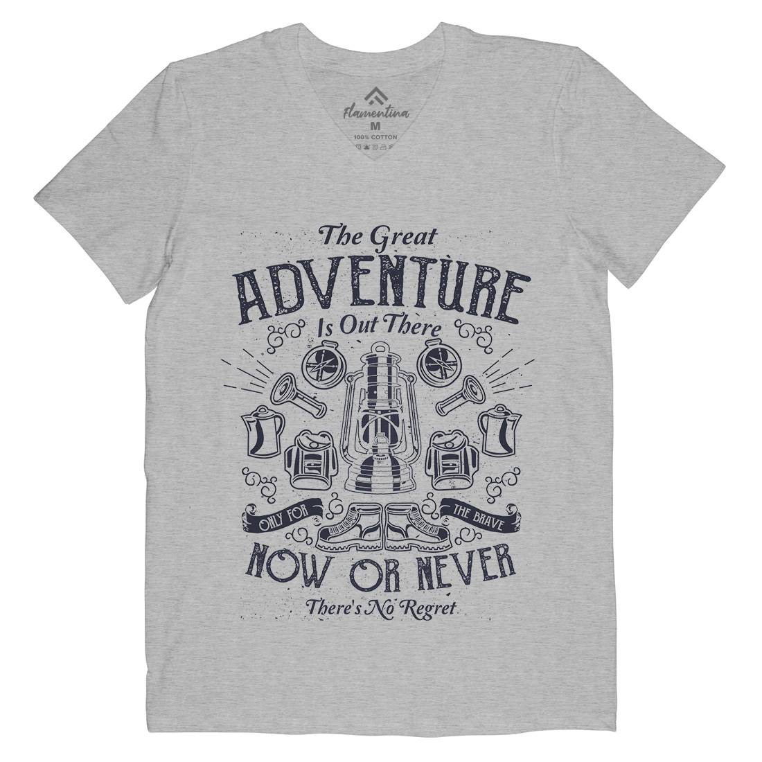 Great Adventure Mens V-Neck T-Shirt Nature A173