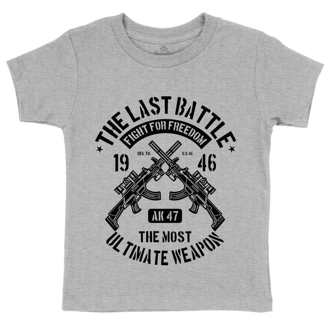 Last Battle Kids Organic Crew Neck T-Shirt Army A174