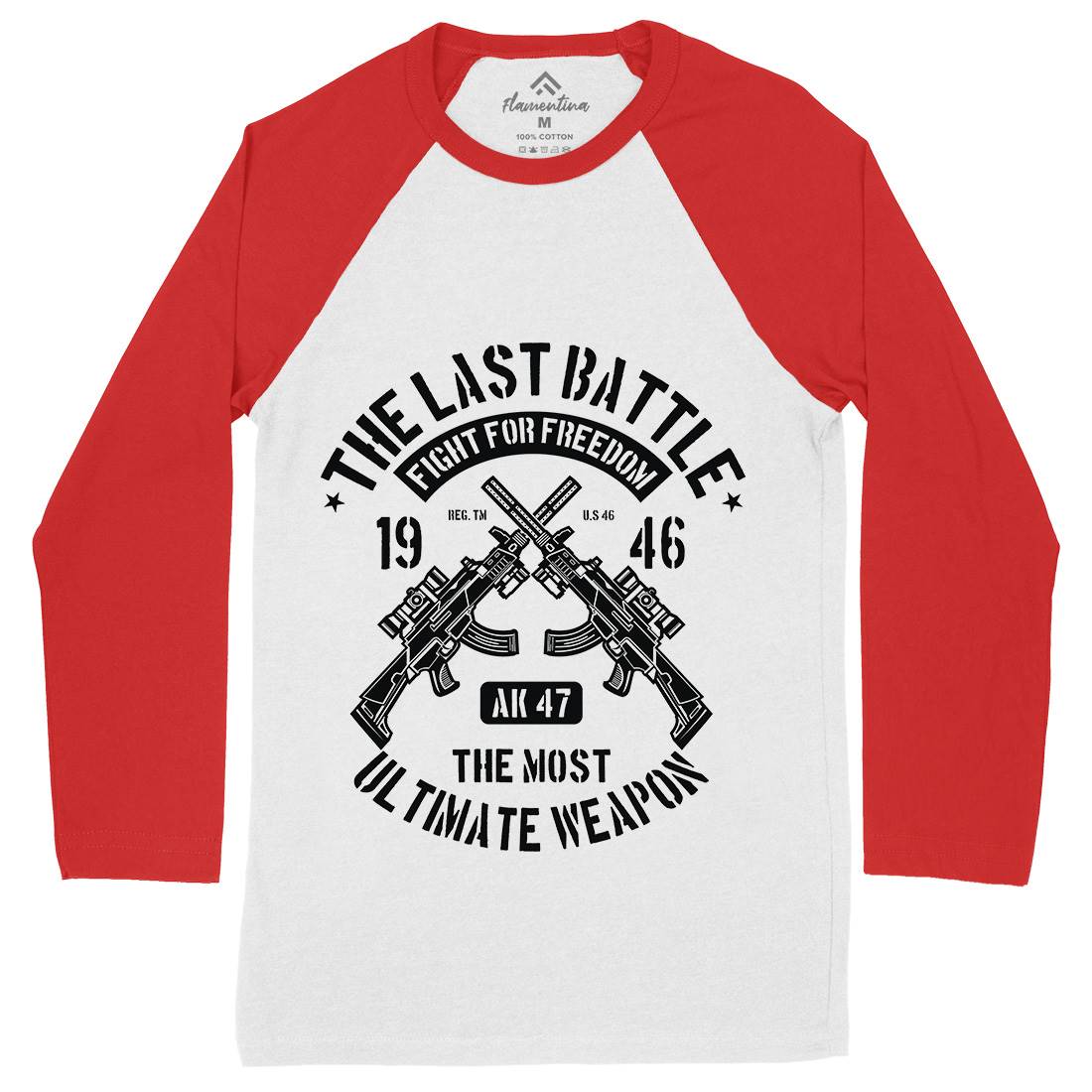 Last Battle Mens Long Sleeve Baseball T-Shirt Army A174