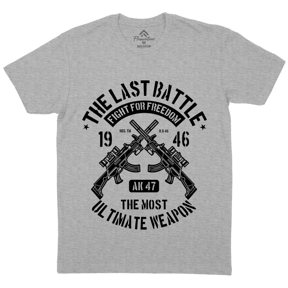 Last Battle Mens Organic Crew Neck T-Shirt Army A174