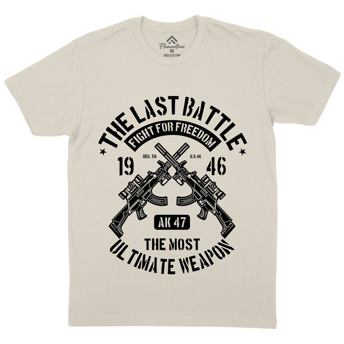Last Battle Mens Organic Crew Neck T-Shirt Army A174