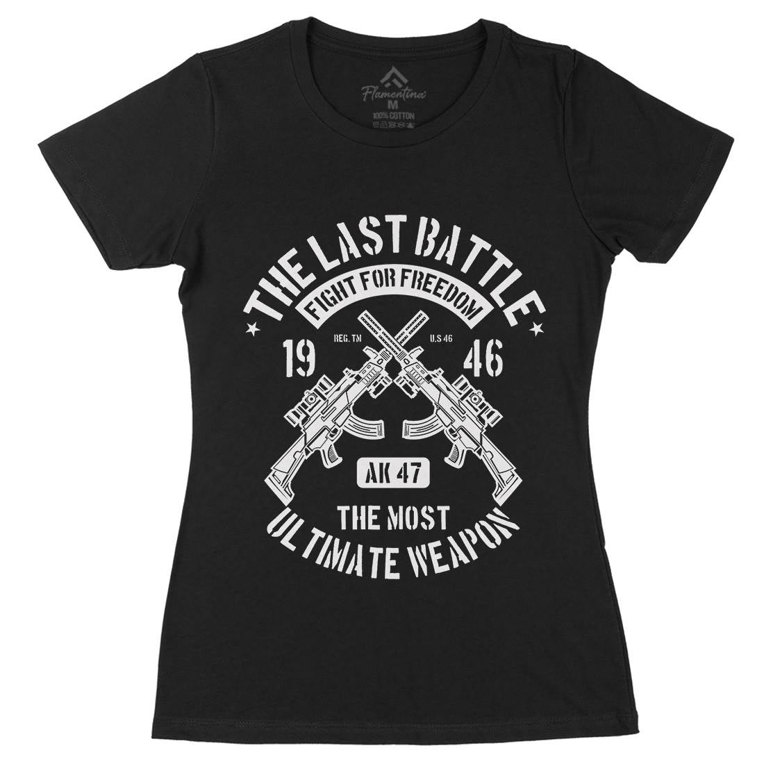 Last Battle Womens Organic Crew Neck T-Shirt Army A174