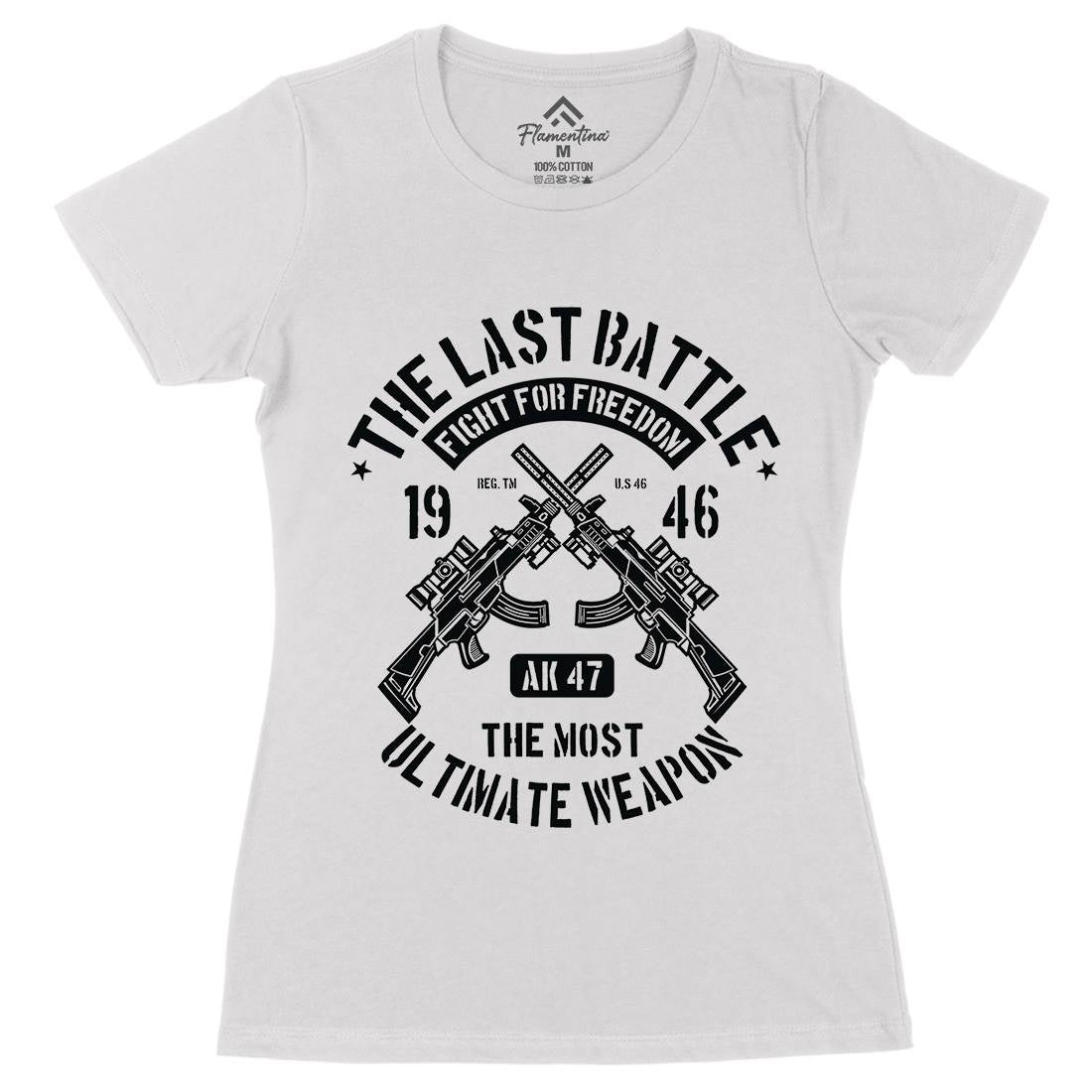 Last Battle Womens Organic Crew Neck T-Shirt Army A174