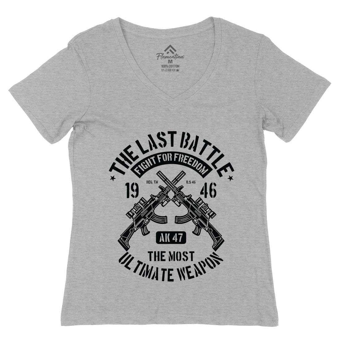 Last Battle Womens Organic V-Neck T-Shirt Army A174