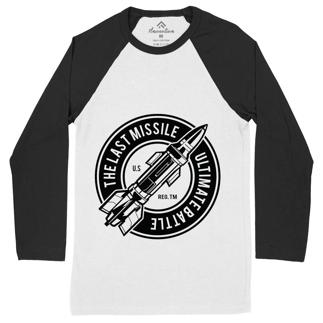 Last Missile Mens Long Sleeve Baseball T-Shirt Army A175