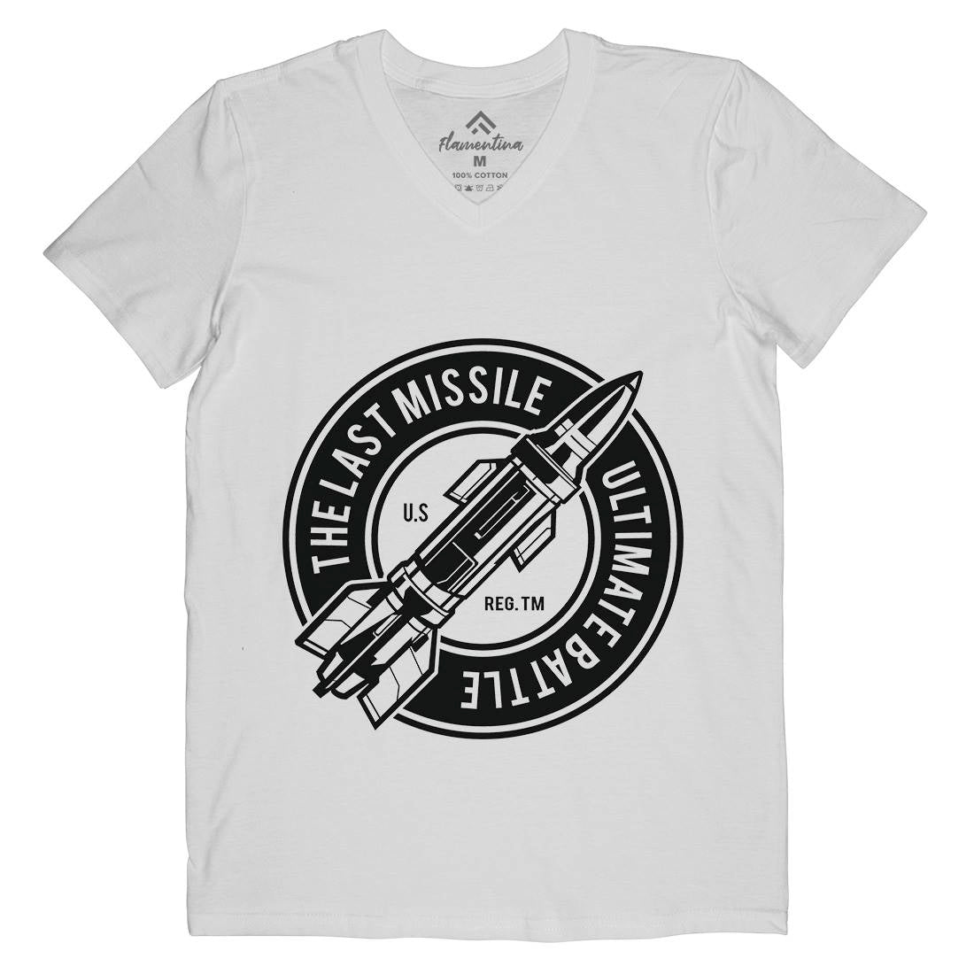Last Missile Mens Organic V-Neck T-Shirt Army A175
