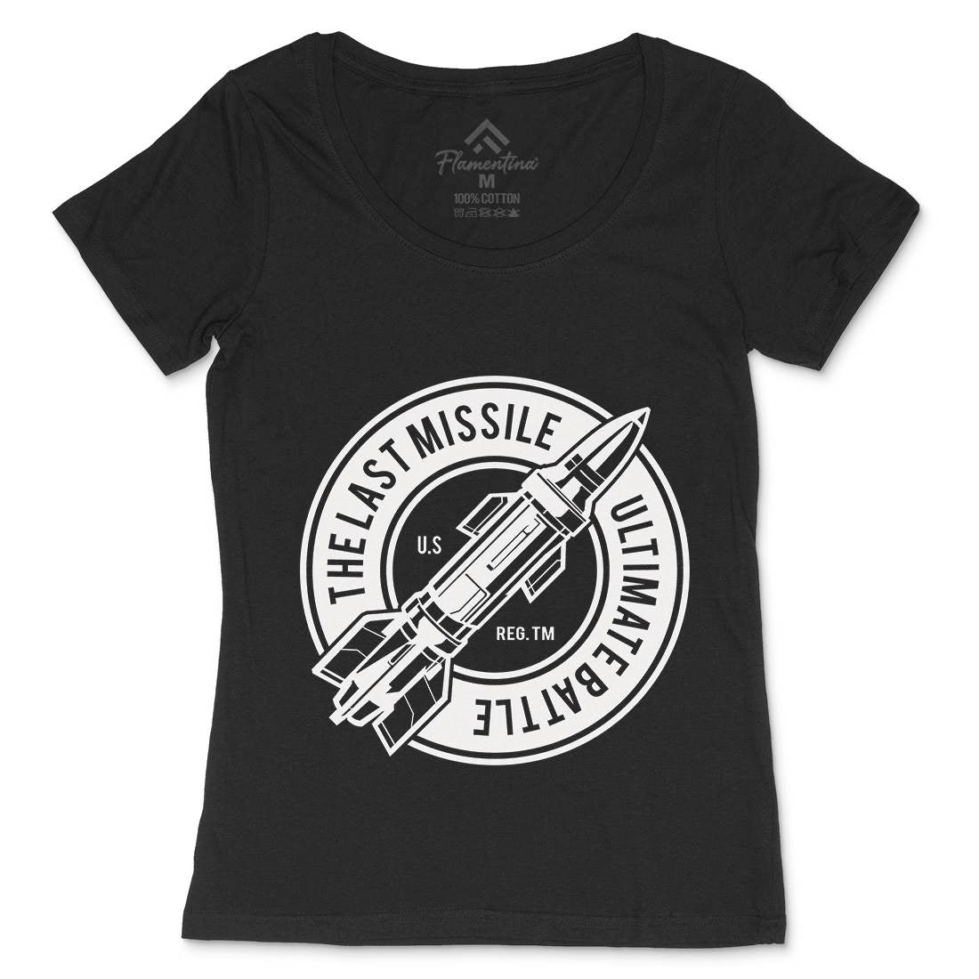 Last Missile Womens Scoop Neck T-Shirt Army A175