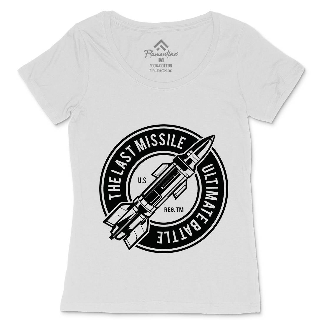 Last Missile Womens Scoop Neck T-Shirt Army A175
